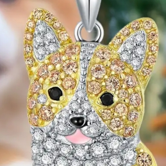 NEW! Cubic Zirconia Corgi Keychain/Bag 🎒👜 Charm & Jewelry Pendant ~ 🎁 🐾 🐶 - Picture 2 of 15